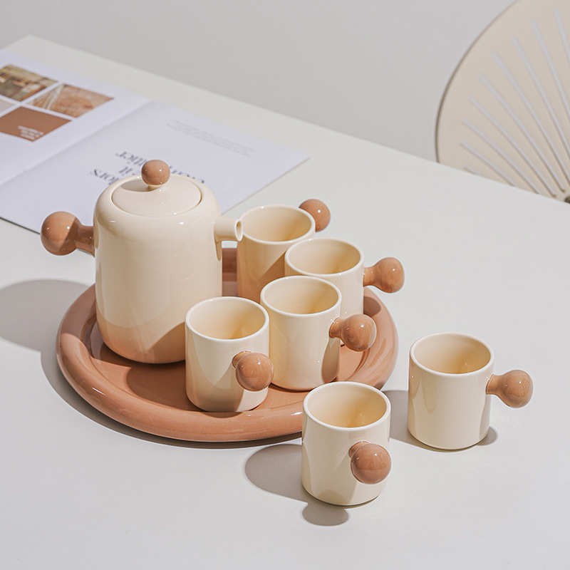Design Niche Ceramic Cold Kettle Cup Set Gift Box Water Set Tea Set Home Style Teapot Cup
