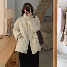 短款羽绒服女杏色白鸭绒立领宽松外套2025年冬季新款时尚加厚女装