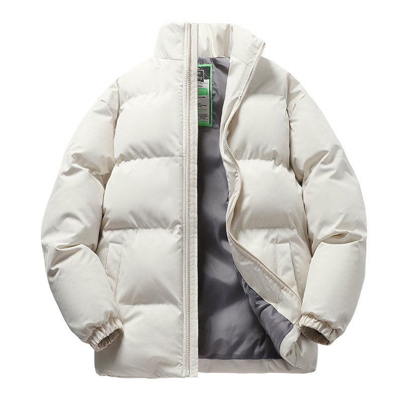 Abrigo de algodón acolchado para hombre invierno 2023 nuevo cuello de soporte cálido engrosado abrigo de algodón acolchado Chaqueta de algodón de color sólido chaqueta casual al por mayor