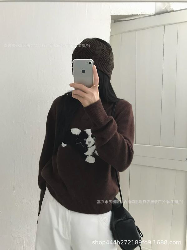 韩系灰色polo领羊绒针织衫上衣修身短款内搭打底衫翻领毛衣女秋冬|undefined