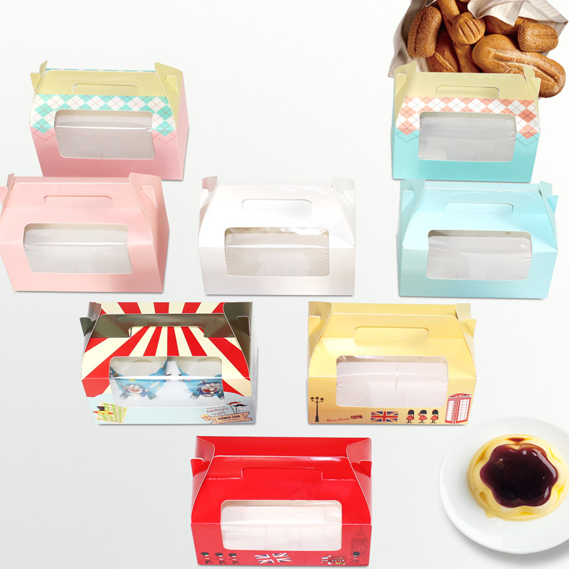 Mayorista ventana portátil caja de embalaje de pastel de toalla de papel de papel de taza de papel de West Point embalaje de 50 pcs