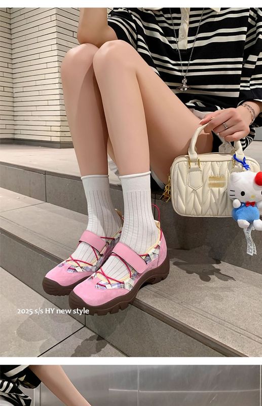 5cm/7cm拼色韩系机能风魔术贴玛丽珍女春夏款透气网布厚底运动鞋|undefined