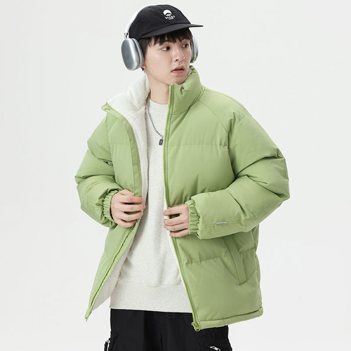 Winter Lamb Fleece Bread Coat Loose Men Thick Plus Size Outerwear Couple Fleece Warmth Cotton Coat
