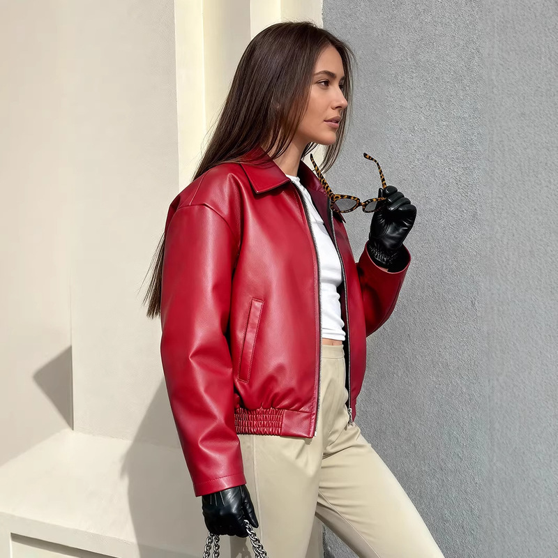 Cross-Border Custom-Made European and American Amazon Jackets, Pu Leather Street Style Motorcycle Jackets, Fashionable Outerwear Cross-Border Custom-Made European and American Amazon Jackets, Pu Leather Street Style Motorcycle Jackets, Fashionable Outerwear