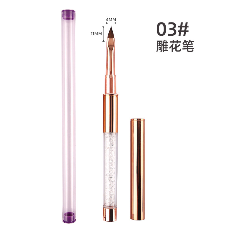 Traje de pluma de clavo de tubo de perforación de metal transfronterizo 5 piezas de pintura de uñas dibujo cabeza plana cabeza redonda fototerapia pluma tallada pluma