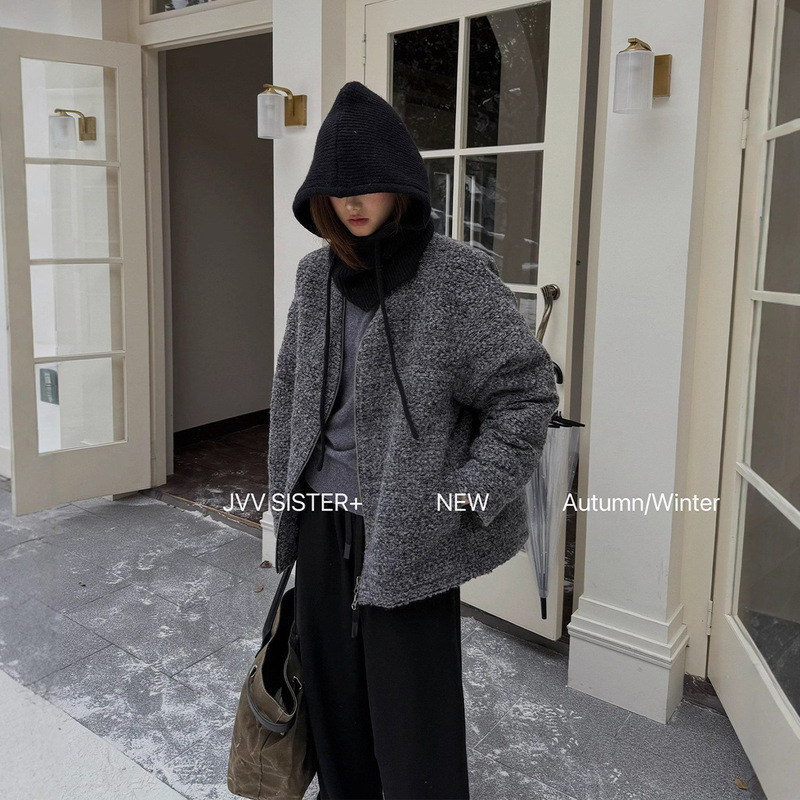 [Special Offer, Non-Refundable, Non-Exchangeable] Original Price 579 Yuan, Woolen Hat, Wool Tweed, White Duck down Jacket for Women 71662