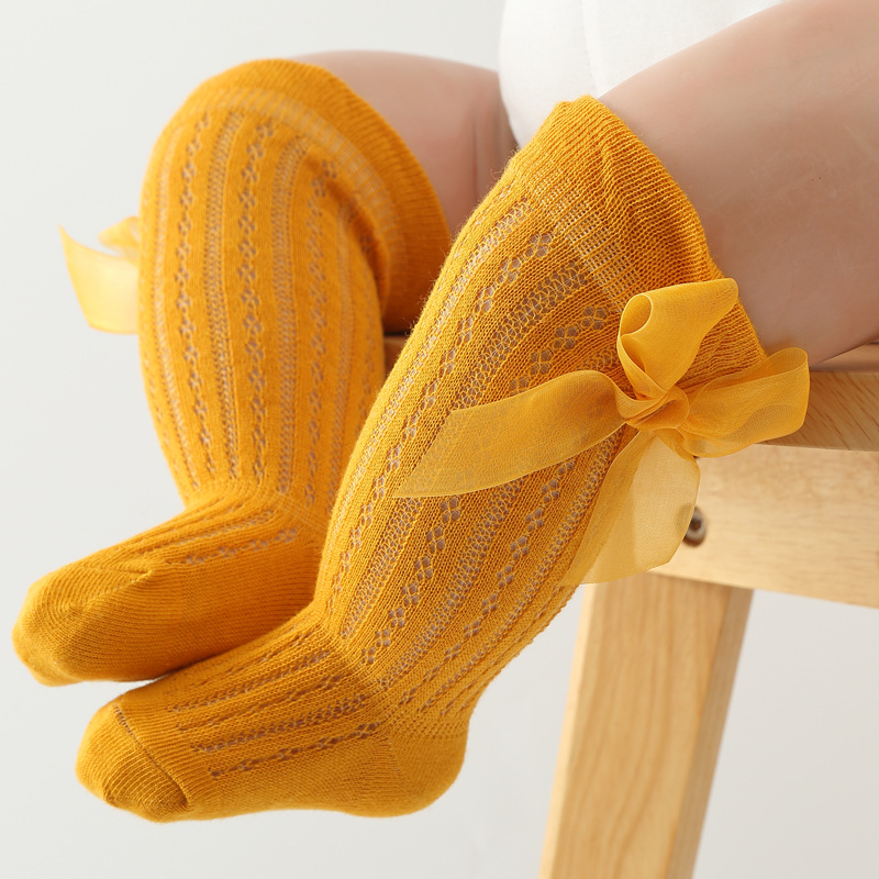 Primavera y verano transpirable malla nudo bebé Lolita princesa calcetines europeos y americanos españoles transpirables medias sueltas