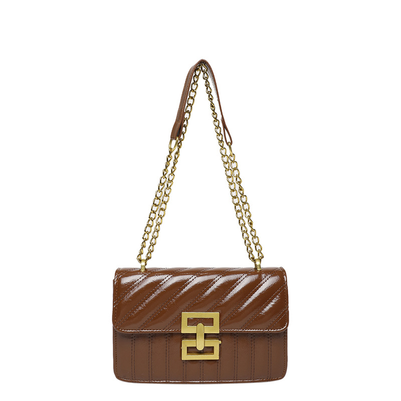 Bolso de hombro recubierto bordado retro 2025 nueva moda de color sólido popular cadena casual de moda bolso de mochila