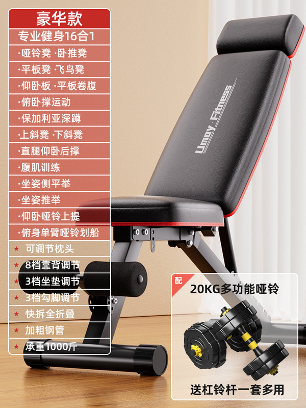哑铃凳卧推凳仰卧起坐辅助器健身器材家用椅子多功能专业板男|undefined