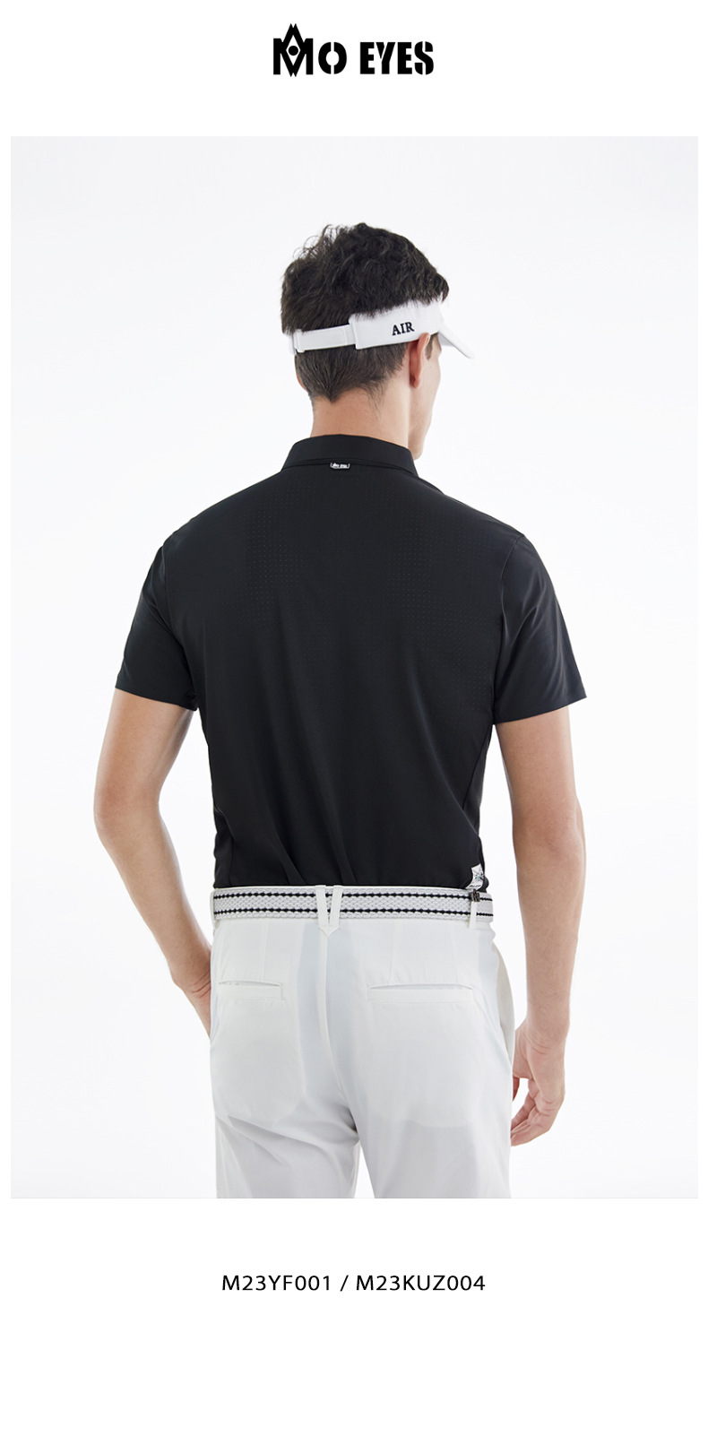 Áo thun thể thao nam ngắn tay chơi golf co giãn cao mềm mại thoáng khí — M23YF001-Đen, M23YF001-màu xám, M23YF001-màu trắng chi tiết 11