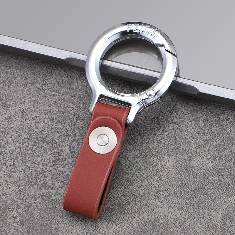 Llavero de coche de negocios transfronterizo llavero de cuero de alta gama para hombre colgante de metal de regalo personalizado simple