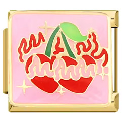 3621-Full gold green leaf cherry