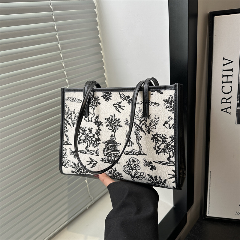 Nuevo estilo chino bordado bolso de mano 2025 nuevo estilo de moda bolsa de hombro casual de gran capacidad bolsa de mano