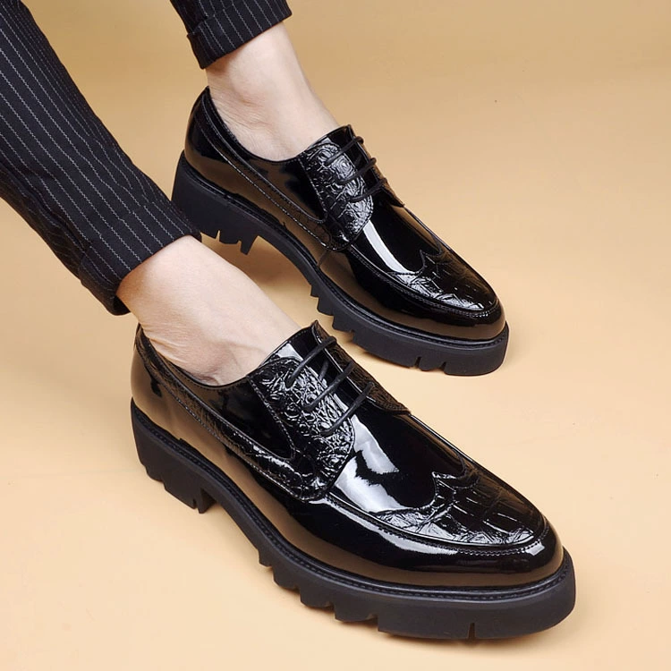 Ретро крокодил узор модный мужской повседневный кожаный ботинок