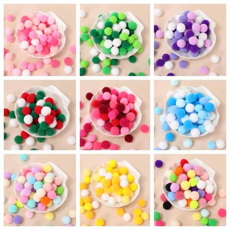 Cross-Border Spot Colorfulful High-Elastic Fur Ball Macaron Plush Ball Handmade DIY Accessories Accessories Christmas Decoration Wholesale