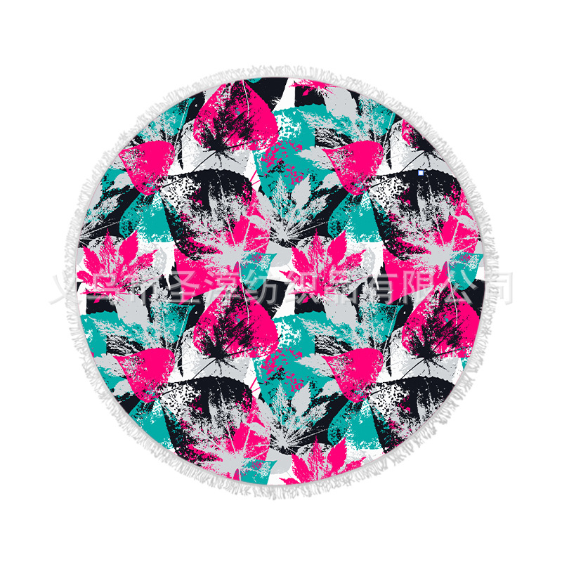 Toalla de playa redonda ultrafina de vacaciones en la playa de impresión digital fibra de baño absorbente de secado rápido absorbente de sudor Toalla de baño