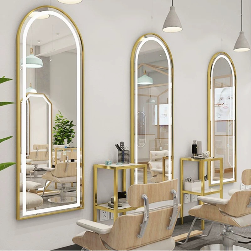 Espejo de Barbería, Soporte para Espejo de Salón de Belleza, Espejo Moderno para Tintes y Permanentes, Espejo de Pie de Cuerpo Entero para Peluquería, Estable.