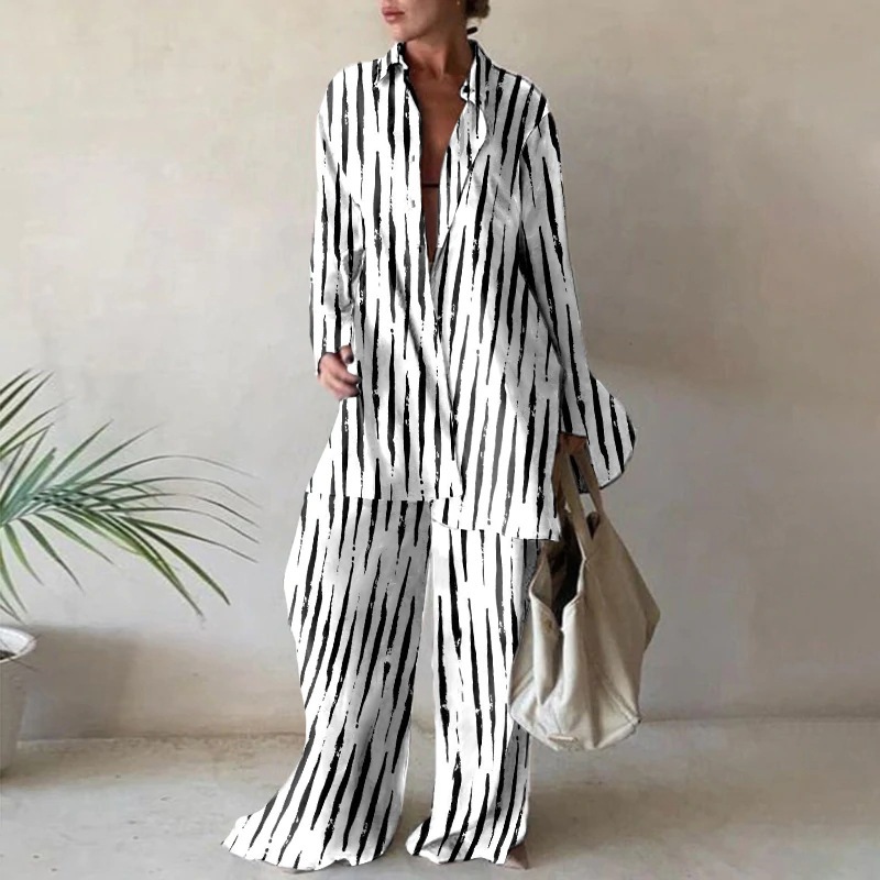 Women's Gender Holiday Street Women's Streetwear Geometric Spandex Polyester Printing Pant Co-ord Set Pants Sets