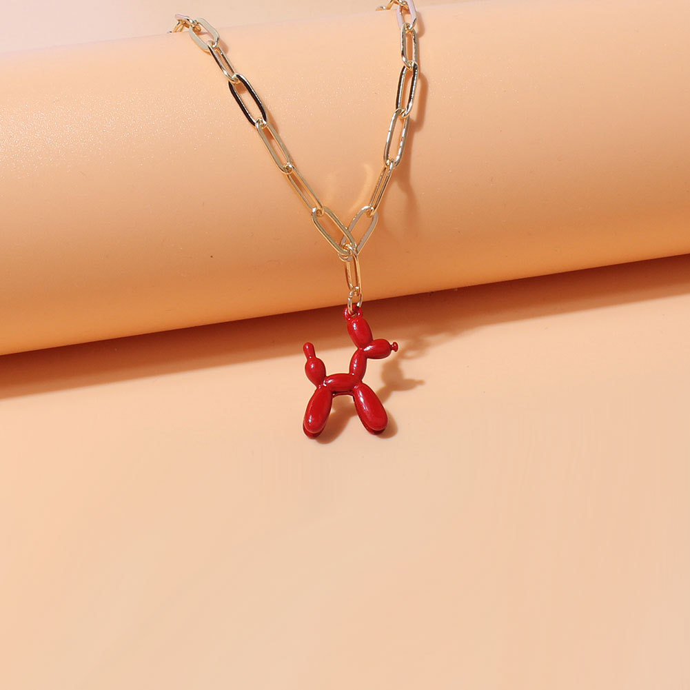 simple style necklace retro personality trend dog pendant hip hop necklace