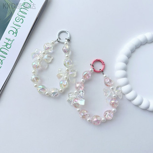Japanese and Korean-style Niche Crystal Chain Bead Chain Universal Mobile Phone Case Mobile Phone Lanyard Accessories Short Handheld Chain Headset