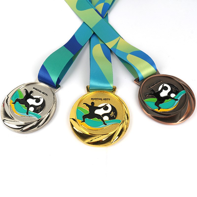 Metal medalla metal listado producción artes marciales oro y plata cobre juegos competencia honor Medalla Premio Conmemorativo producción