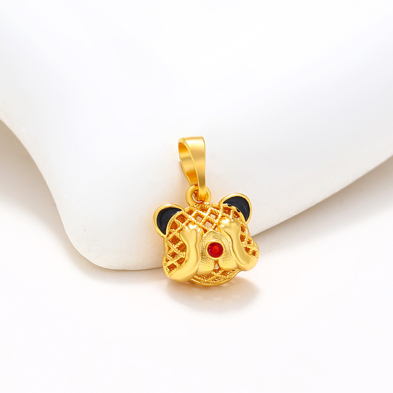 Xuping joyería aleación caricatura lindo cubrir la cara colgante oso collar colgante accesorios de oro retro otoño invierno