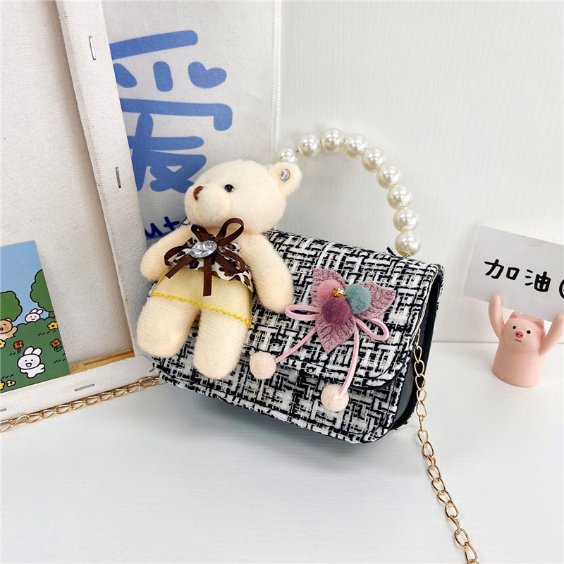 Bolso para niños 2021 nueva niña linda bolsa de mensajero moda princesa perla bolso cadena bolsa de hombro