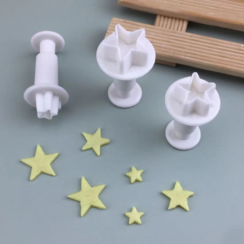 3PCS мини-звезда пятиконечная звездная форма для тиснения пружинная форма для прессования DIY выпечка сахарной формы для торта