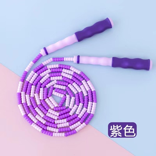 Factory direct sales bamboo skipping rope wholesale kindergarten children soft bead hard bead style skipping rope unknotted adjustable high school entrance examination