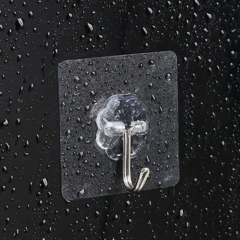 Transparent seamless hook strong adhesive non-perforated hot waterproof Bathroom Kitchen nail-free hook manufacturers wholesale