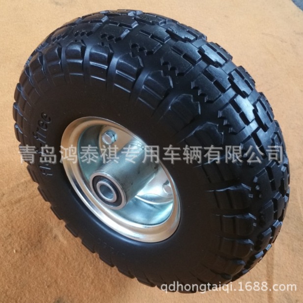 厂家生产批发PU发泡轮 10寸3.50-4  聚氨酯轮 货仓车工具车轮