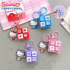 正版hellokitty包包挂件哈喽kitty猫玩偶四格按键发声钥匙扣饰品