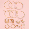 Earrings from pearl, fashionable set, metal accessory, suitable for import