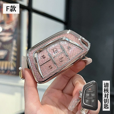 CT5 Pack SRX Female ATSL, Car key bag - cadillac-model-f-smart-5-button-crystal-pink-single-shell