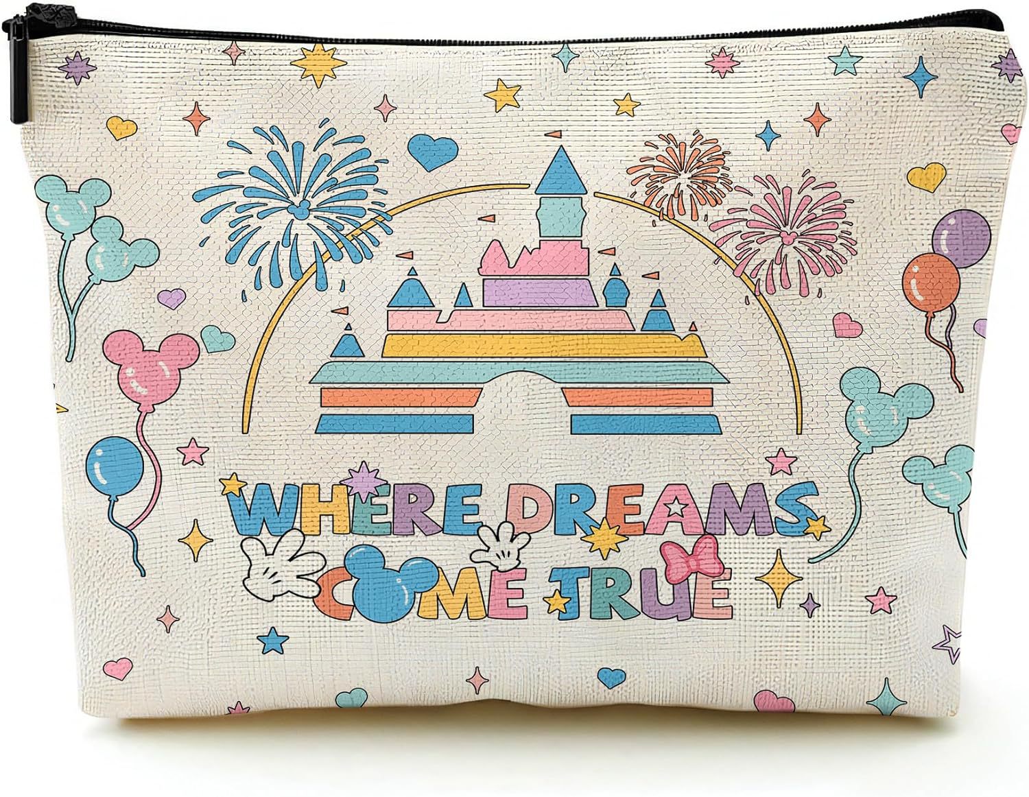 Transfronterizo Amazon brote adorable Mickey impresión doble cara bolsa de maquillaje bolsa de almacenamiento bolsa de cremallera multifuncional para mujeres
