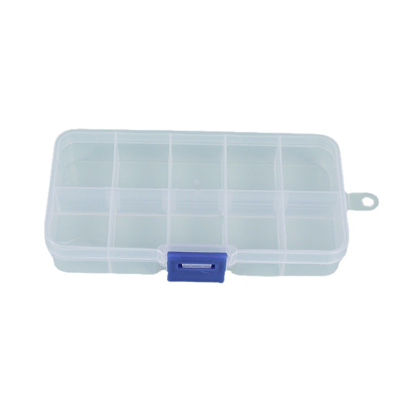 Fijo no inserto frijol soluble en agua cuentas de arroz equipo de pesca fuego pintura sello grano de cera caja de almacenamiento de envases de plástico transparente