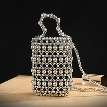 欧美时尚手工编织串珠手提包包创意气质礼服晚宴手拿包派对晚宴包