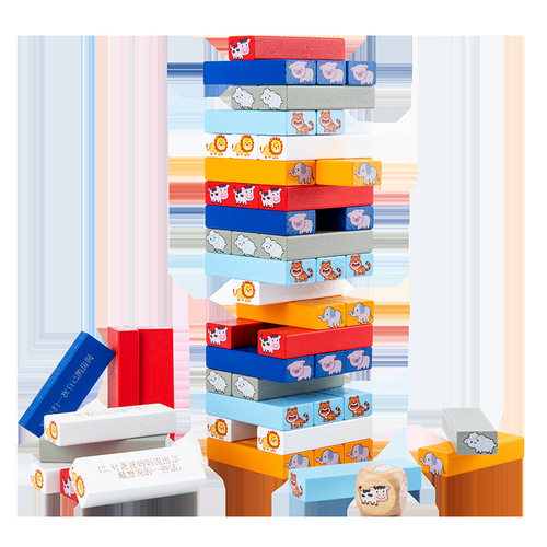 Children's Jenga Jenga high-rise building block tower parent-child interactive tabletop game educational toy