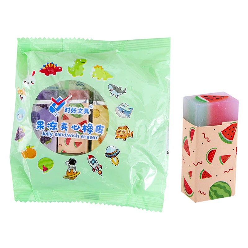 Фруктовый сэндвич-резиновый студент школьные принадлежности канцелярские товары подарки мультфильм милый мягкий дуб чистый кожистый трение