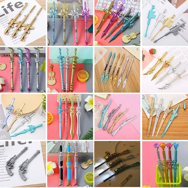 Weapon-Shaped Gel Pens, Gun Pens, Tool Pens, Creative Stationery, Student Anime Sword Pens, Writing Pens, Ballpoint Pens