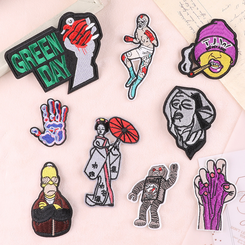 千枫布标电脑绣花章人物形象服装辅料个性DIY补丁贴徽章刺绣布贴