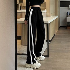 女の子のワイドパンツ子供の女の子の夏のズボンの大きい子供の春夏のズボンのスポーツのズボンの黒色の衛のズボンの夏服の薄い金