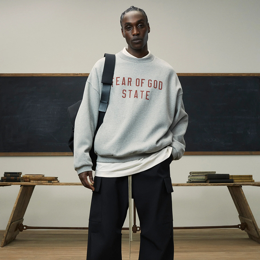 24FW FOG ESSENTIALS de doble línea de estilo americano de otoño y invierno con camisa de cuello redondo de pareja de moda para hombres y mujeres