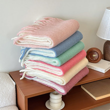 2025秋冬季新款男女羊毛混纺渐变围巾防风御寒保暖高级感气质围脖