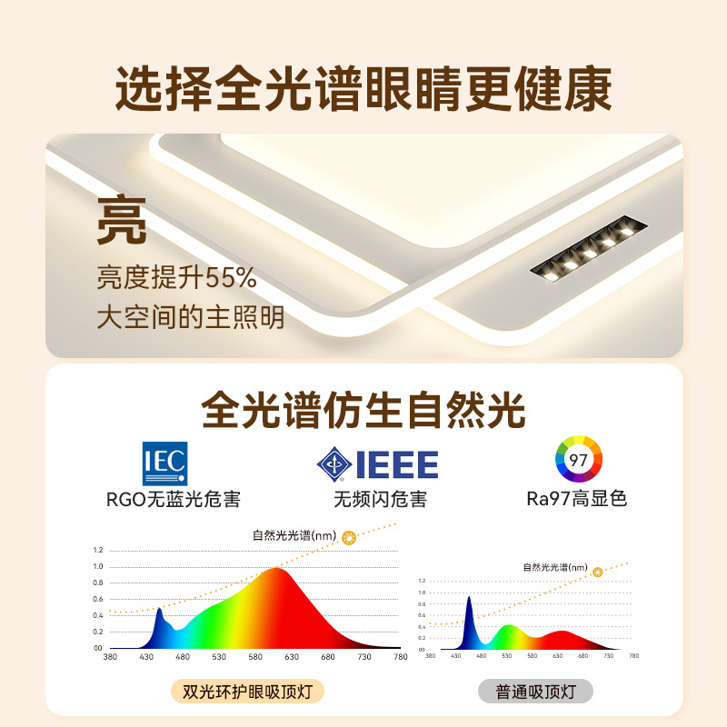 [Selección estricta] lámpara principal de viento de crema moderna y simple paquete de lámparas atmosféricas de toda la casa 2025 nueva lámpara de techo del dormitorio