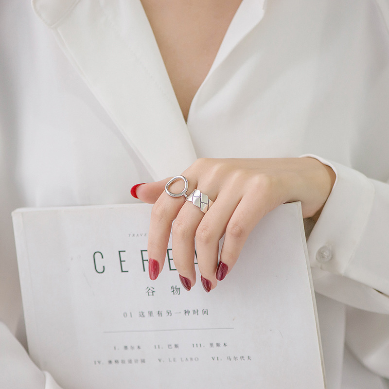 Korean version of the new creative diamond fashion square wide open copper ring wholesalepicture8