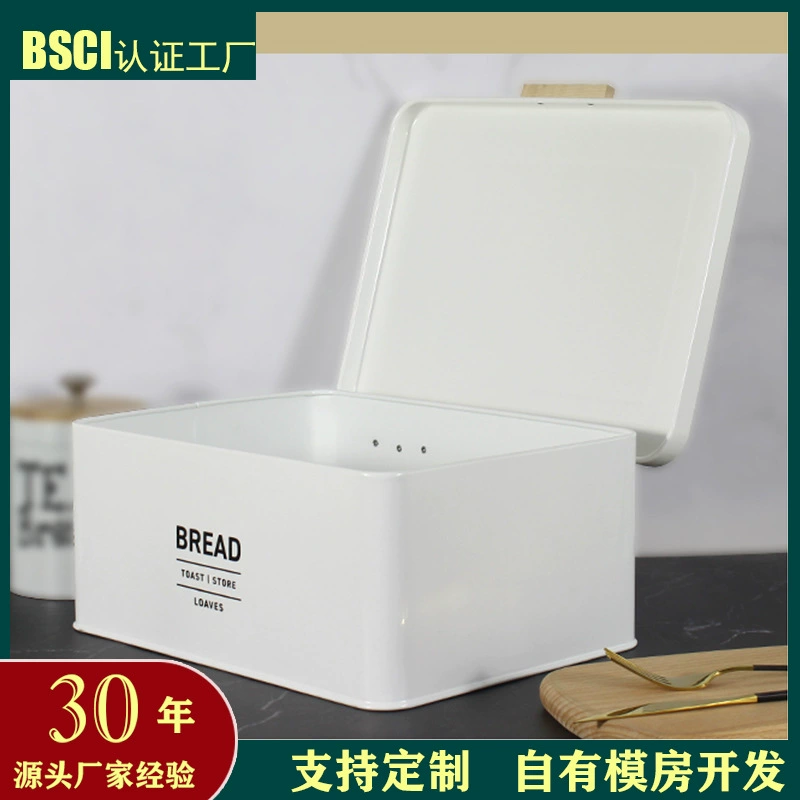 Источник фабрика Amazon металлический флип хлебная коробка Олово винтажный фермерский дом кухня коробка для хранения продуктов хлеба