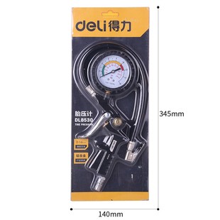 Deli gun air pressure gauge tire pressure gauge with inflatable head tire pressure monitor air pressure inflatable gauge