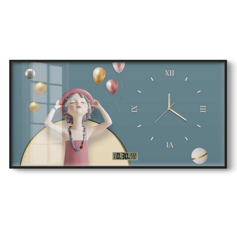 Caja de medidor de electricidad decoración pintura de gran tamaño con reloj calendario perpetuo para niñas que cubren la caja de distribución fuerte y débil pintura colgante del restaurante