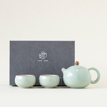 汝窑西施壶陶瓷开片可养复古中式茶壶礼盒装功夫茶具高档家用单壶